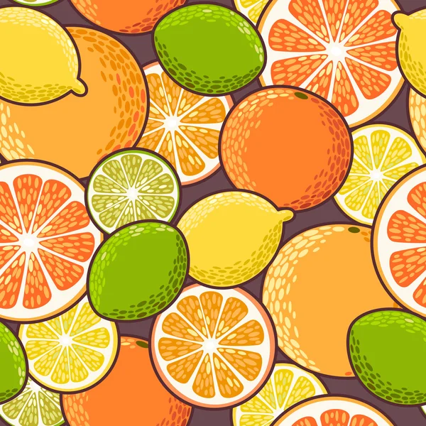 Naadloze citrus — Stockvector