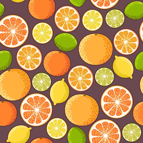 Seamless citrus — Stock Vector