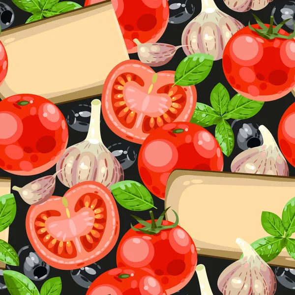 Pomodoro e formaggio senza soluzione di continuità — Vettoriale Stock