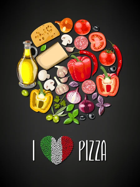Ingredientes para pizza — Archivo Imágenes Vectoriales