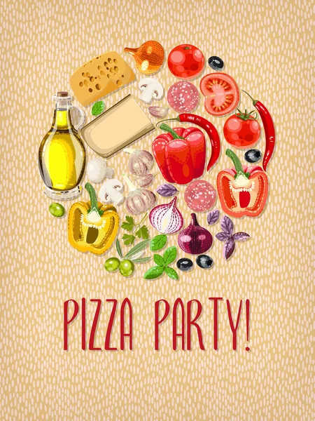 Pizza-Party — Stockvektor