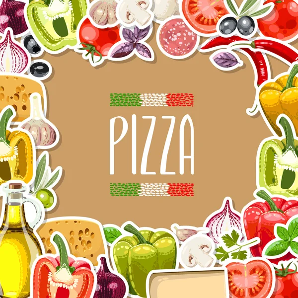 Ingredientes de pizza — Vetor de Stock