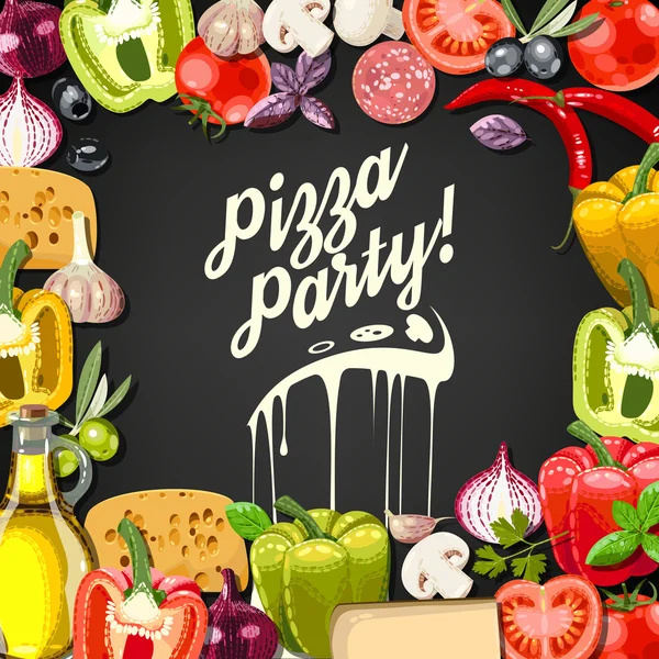 Pizza-Party — Stockvektor