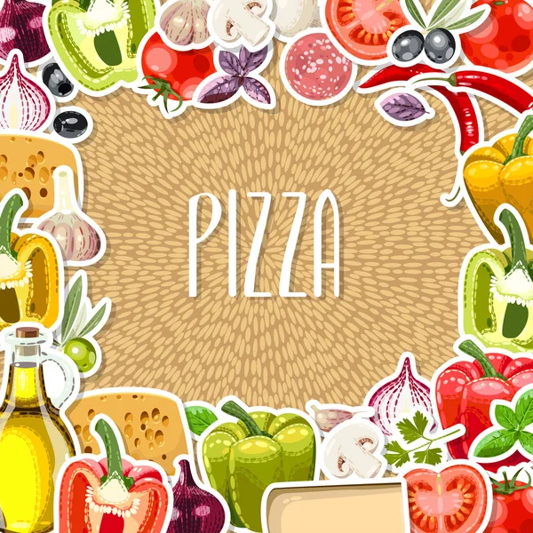 Pizza Ingrediënten — Stockvector
