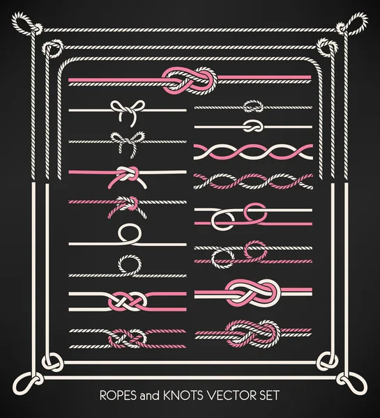 Ropes and knots set — Stock Vector