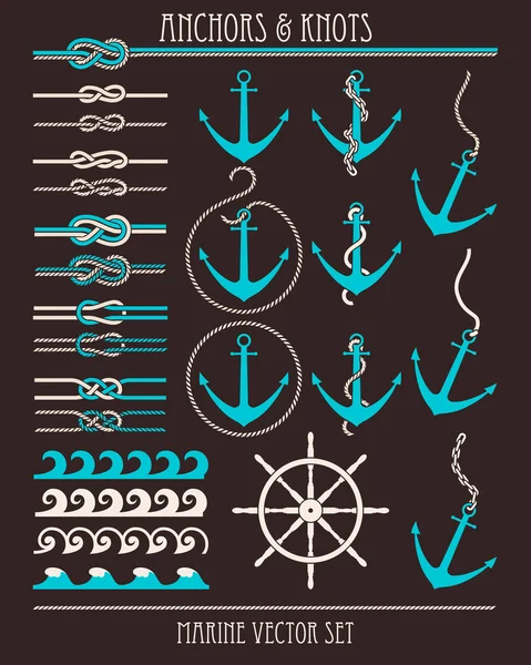 Anchors and knots — Stock Vector