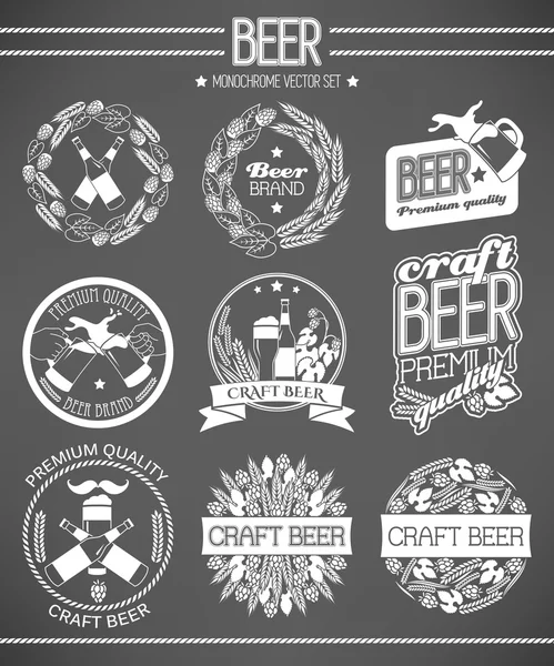 Ensemble d'étiquettes de bière — Image vectorielle