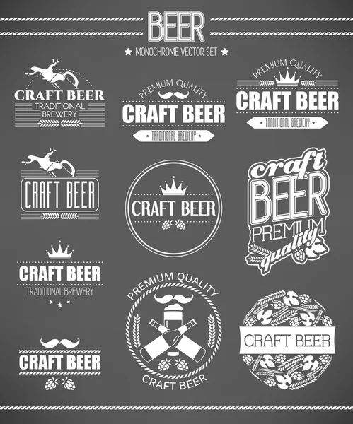 Zestaw etykiet piwnych — Wektor stockowy