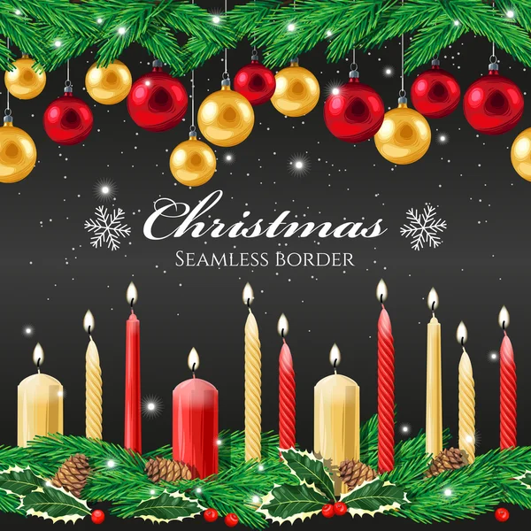 Christmas seamless border — Stock Vector