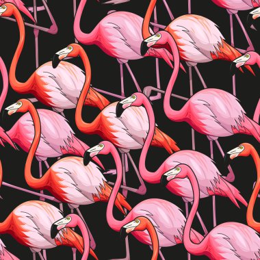 Renkli flamingo sorunsuz arka plan