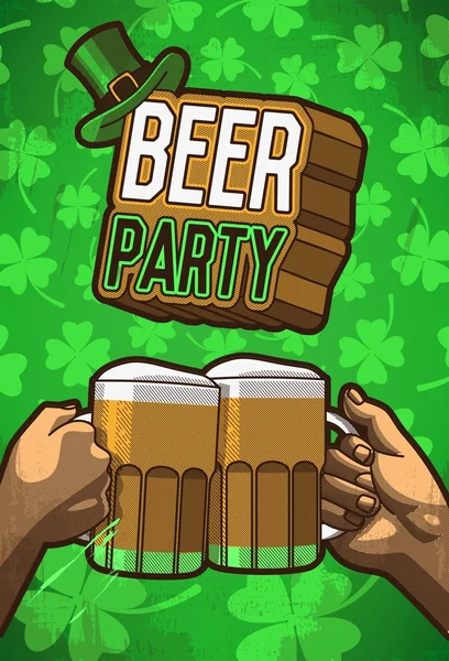 Bier partij poster — Stockvector