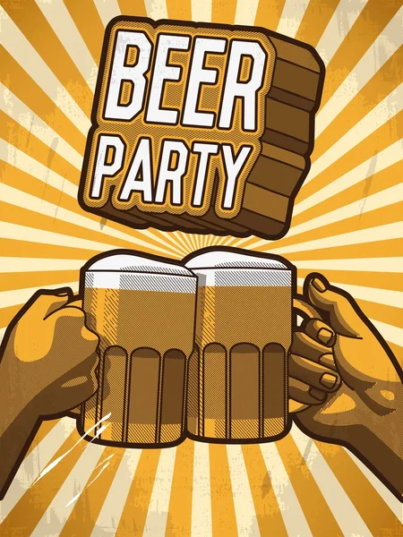 Cartel de fiesta de cerveza — Vector de stock