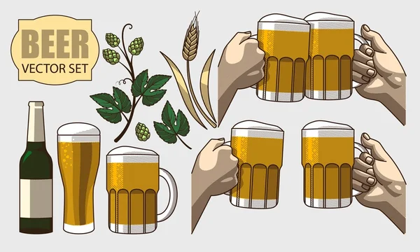 Set of beer — Stock Vector