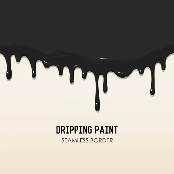 Dripping paint seamless border — Stock Vector