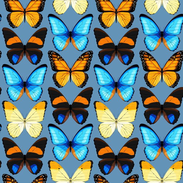 Blue butterflies seamless