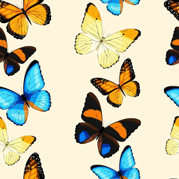 Papillons bleus sans couture — Image vectorielle