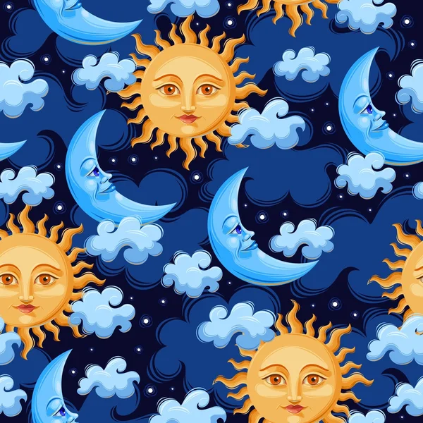 Soarele și Luna — Vector de stoc