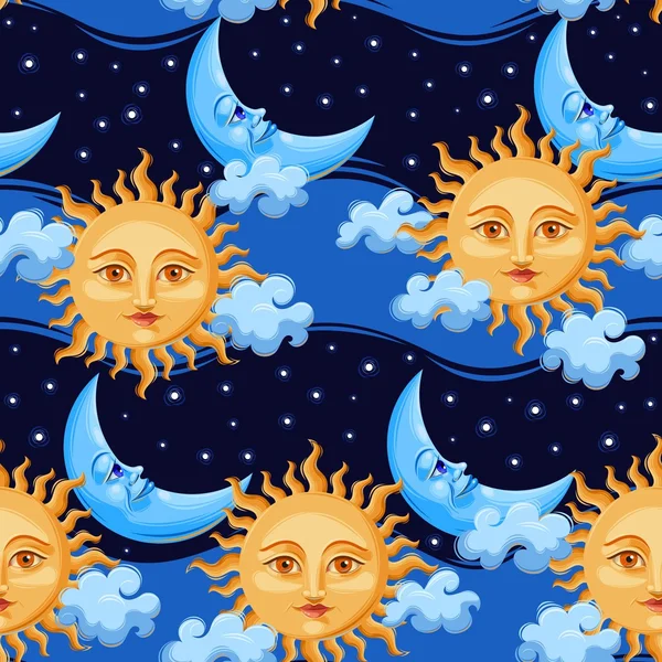 Soarele și Luna — Vector de stoc