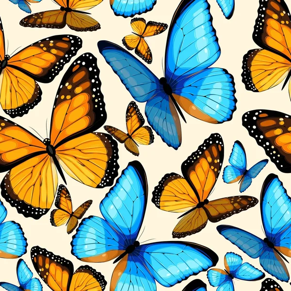 Mariposas azules sin costuras — Archivo Imágenes Vectoriales