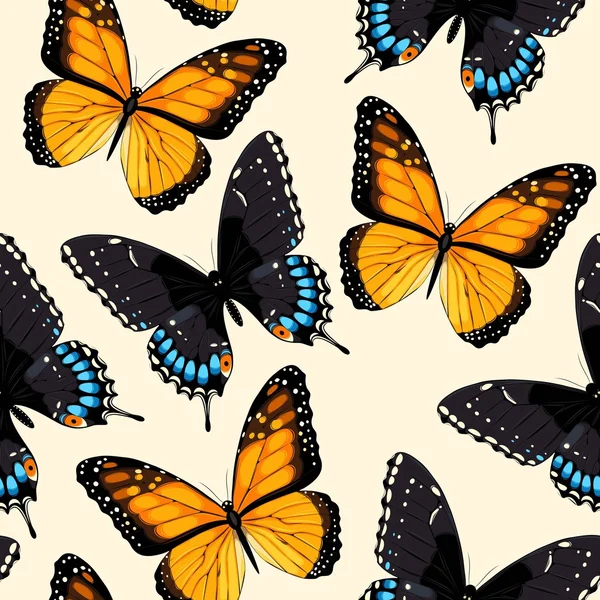 Mariposas azules sin costuras — Archivo Imágenes Vectoriales