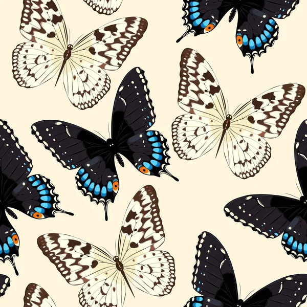 Mariposas azules sin costuras — Vector de stock