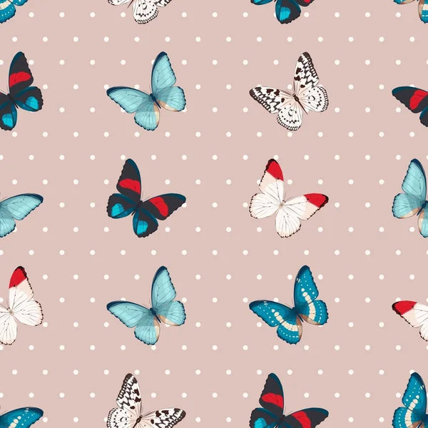 Mariposas coloridas sin costuras — Vector de stock
