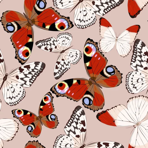 Renkli kelebekler sorunsuz — Stok Vektör