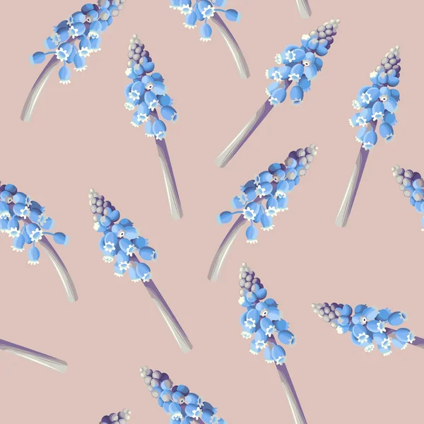 Druif hyacint naadloze — Stockvector