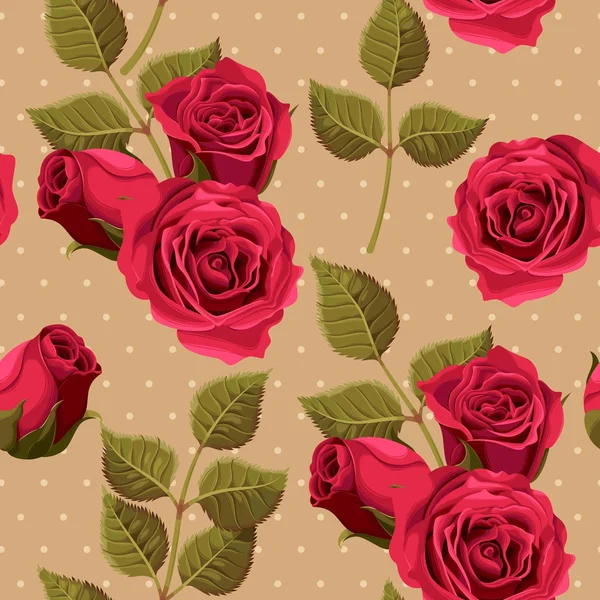 Vintage roses seamless — Stock Vector