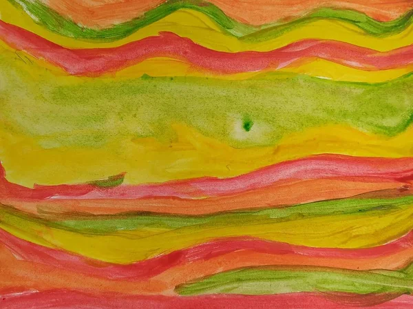 Rote Gelbe Grüne Wellen Farbverlauf Auf Papier — Stockfoto