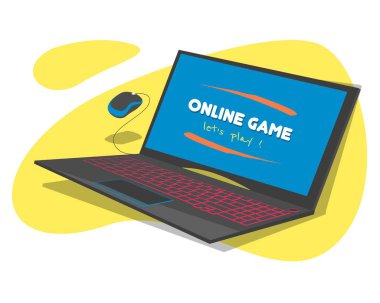 Düz dizayn vektör çizimi dizüstü bilgisayar konsepti.