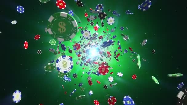 Fichas de casino / fichas de fundo loopable — Vídeo de Stock