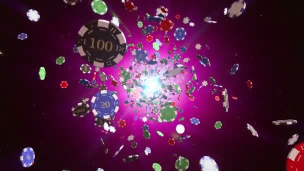 カジノのチップ/トークンの単発の背景 — ストック動画