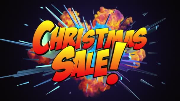 Χρωματιστά Αφηρημένη Έκρηξη Κείμενο Χριστούγεννα Πώληση — Αρχείο Βίντεο