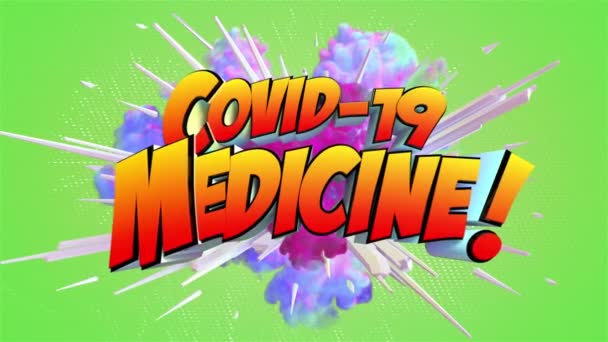 Farbige Abstrakte Explosion Mit Text Covid Medicine — Stockvideo