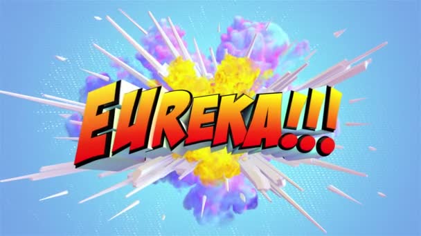 Explosão Abstrata Colorida Com Texto Eureka — Vídeo de Stock