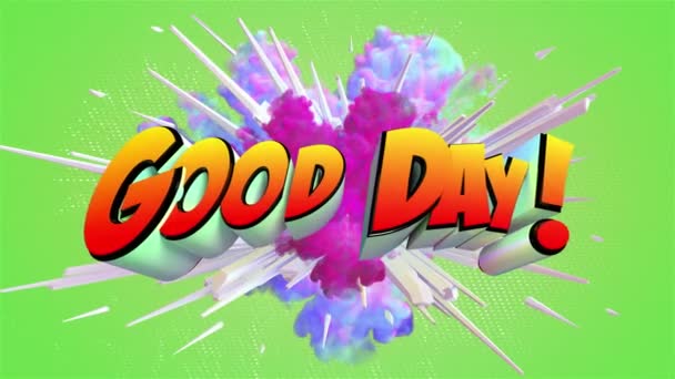 Explozie Abstractă Colorată Textul Good Day — Videoclip de stoc