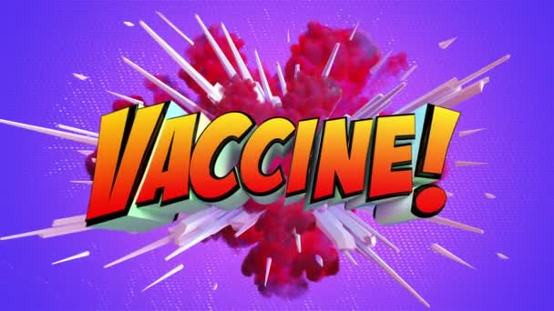 Färgad Abstrakt Explosion Med Budskap Vaccin — Stockvideo