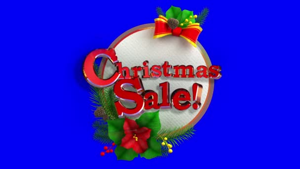 Christmas Sale Sticker Tag Decoration Three Dimensional Animation Matte Mask — Stock Video