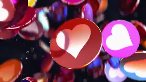 Σύγχρονη Δυναμική Animation Του Love Στα Social Media — Αρχείο Βίντεο
