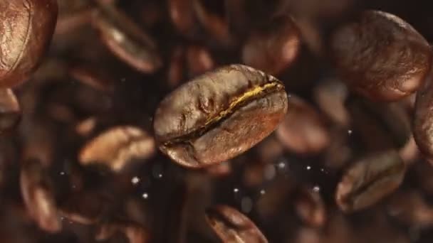 Grains Café Torréfiés Sautant Ralenti — Video