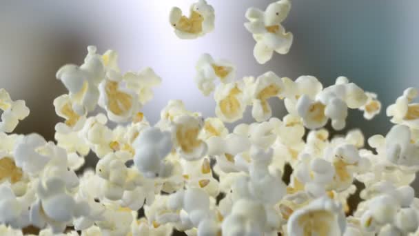 Redo Att Äta Popcorn Hoppa Slow Motion — Stockvideo