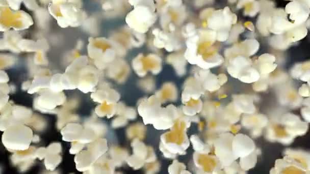 Exploderande Färska Varma Popcorn Hoppa Slow Motion — Stockvideo