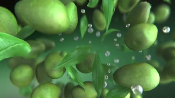 Csodálatos Avokádó Gyümölcs Ugrás Lassított — Stock videók