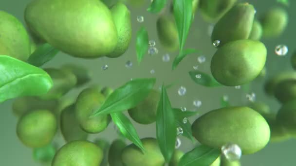 Csodálatos Avokádó Gyümölcs Ugrás Lassított — Stock videók