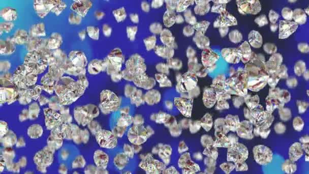 Fallende Luxusdiamanten Schleifenfähiger Vertikaler Hintergrund Zeitlupe — Stockvideo
