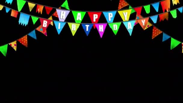 Birthday Party Garland Set Alpha Channel Mask — Stock Video