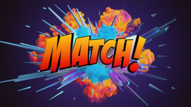 Awesome Exploding Match Football Message — Stok Video
