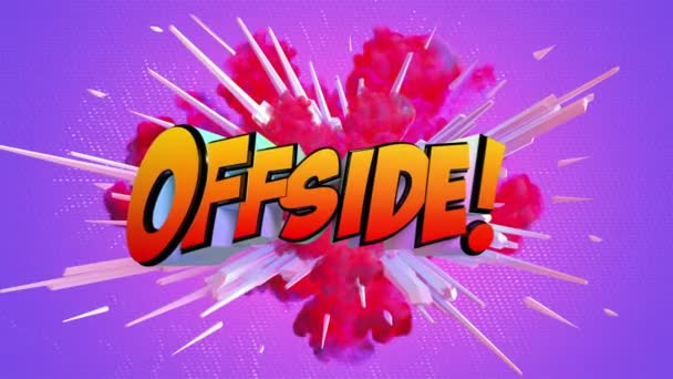 Awesome Exploding Offisde Football Message — Stock Video