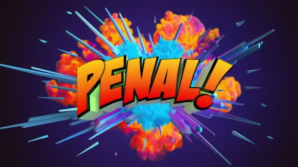 Awesome Exploding Penal Football Message — Stock Video